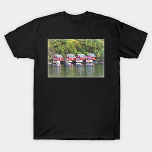 Red Boathouses at Flåm T-Shirt